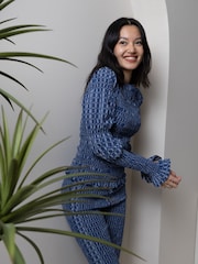 Amy Lynn Blue Iris Check Top - Image 2 of 9