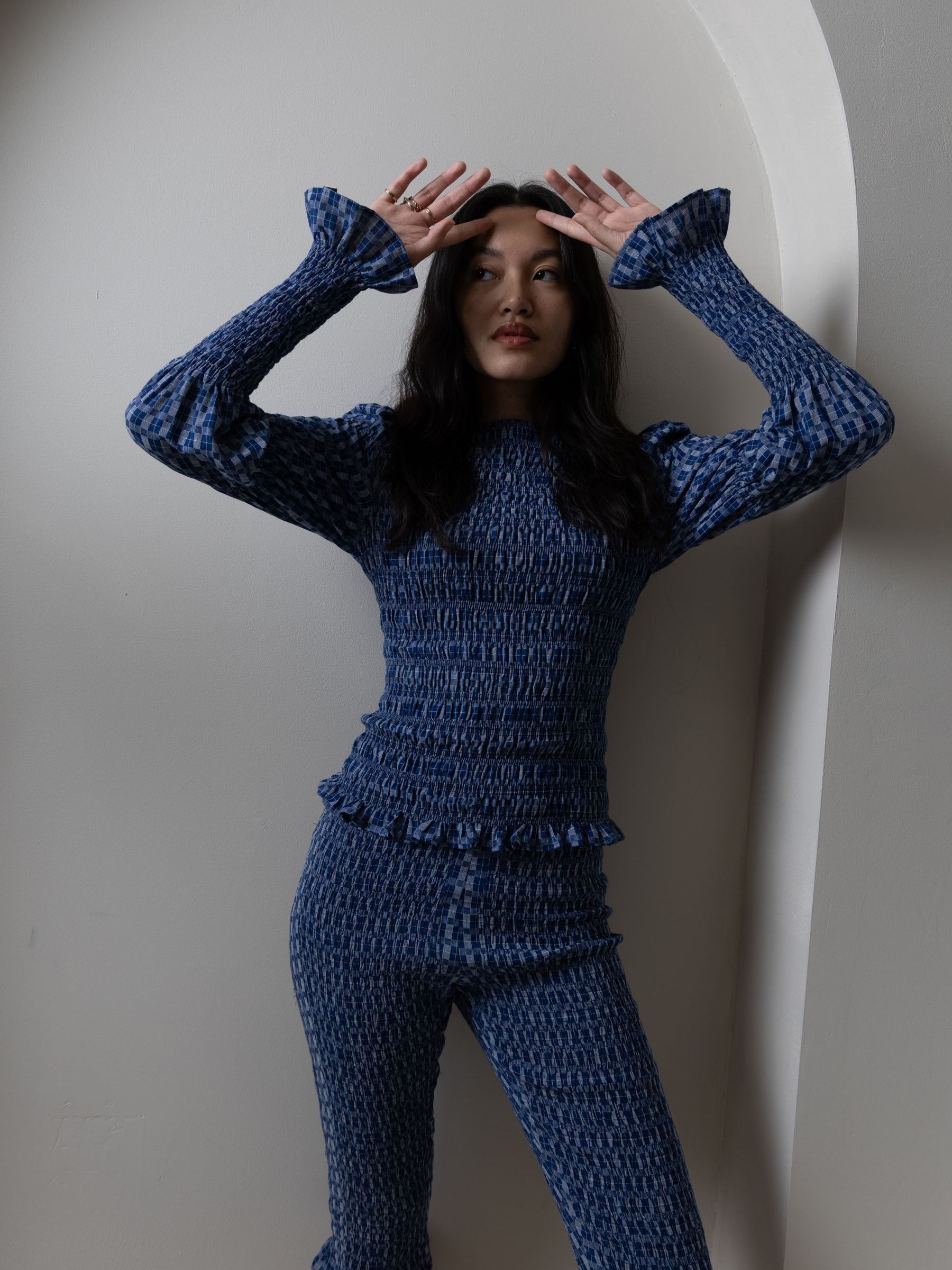 Buy Amy Lynn Blue Iris Check Top from Next USA