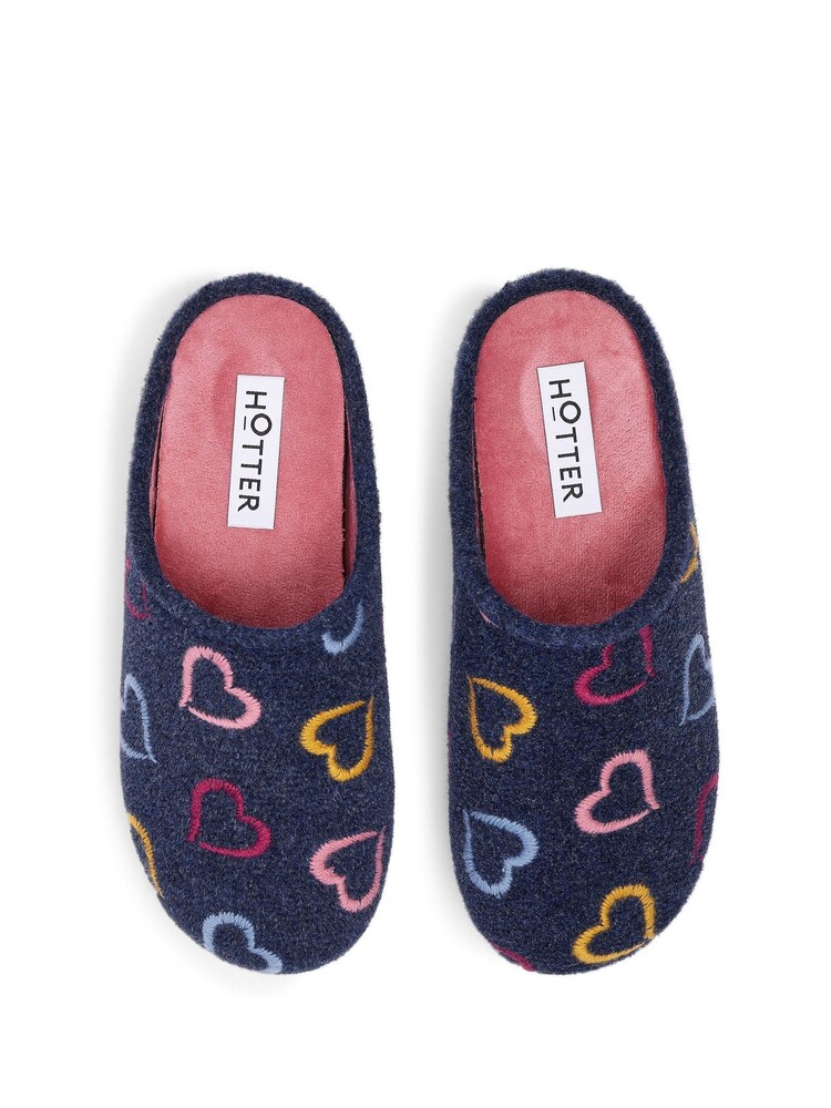 Hotter Blue Standard Fit Season Slip-On Slippers - Image 4 of 4