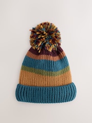 Multi Stripe Knitted Pom Beanie (1-16yrs) - Image 3 of 3