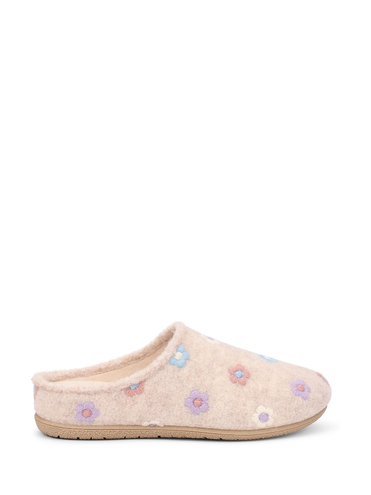 Hotter White Standard Fit Season Slip-On Slippers - Image 1 of 4 Hotter White Standard Fit Season Slip-On Slippers - Image 1 of 4
