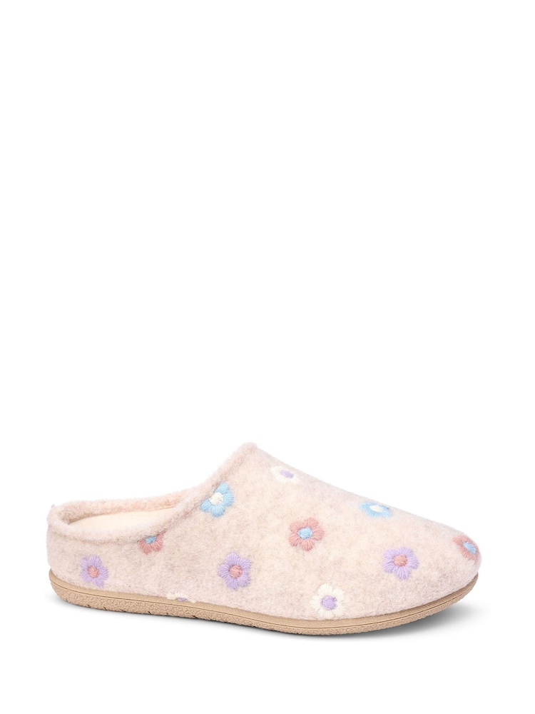 Hotter White Standard Fit Season Slip-On Slippers - Image 2 of 4 Hotter White Standard Fit Season Slip-On Slippers - Image 2 of 4