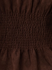 Amy Lynn Rina Faux Suede Boxy Blazer Jacket With Smocked Waist - Imagen 10 de 10