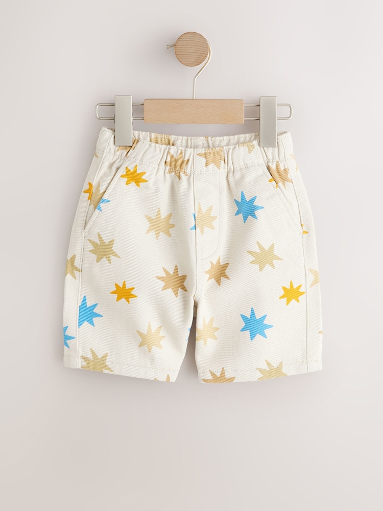マルチ スター プリント - プルオン ジーンズ ショートパンツ（3か月～7 歳） - 画像 1 / 4