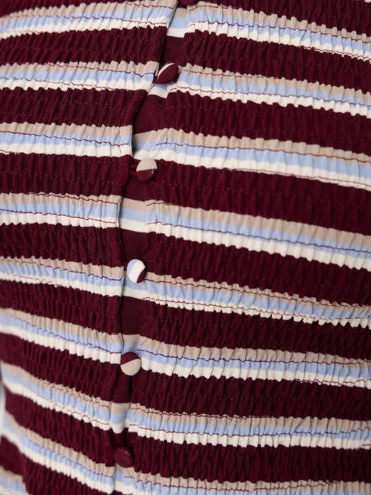 Amy Lynn Agyness Smocked Viscose Jersey Knitted Stripe Cardigan - Imagen 8 de 8 Amy Lynn Agyness Smocked Viscose Jersey Knitted Stripe Cardigan - Imagen 8 de 8