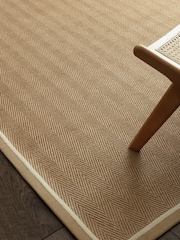 Asiatic Rugs Linen Cream Bordo Herringbone Rug - Image 2 of 6