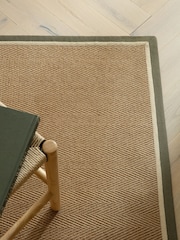 Asiatic Rugs Khaki Cream Bordo Herringbone Rug - Image 2 of 6