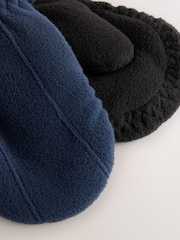 Black/Navy Fleece Mitts Gloves 2 Pack (3mths-6yrs) - Image 3 of 3