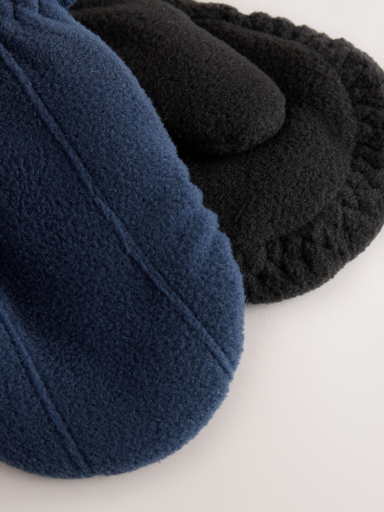 Black/Navy Fleece Mitts Gloves 2 Pack (3mths-6yrs) - Image 3 of 3 Black/Navy Fleece Mitts Gloves 2 Pack (3mths-6yrs) - Image 3 of 3