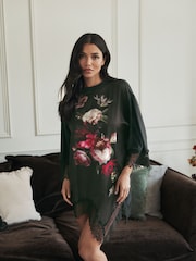 灰色花卉 - B by Ted Baker Cotton Nightie with Lace - 图片1 / 4
