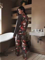 Grau mit Blumenmotiv - B by Ted Baker Cosy Pyjamas Set - Bild 4 von 6