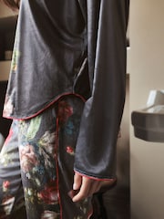 Grau mit Blumenmotiv - B by Ted Baker Cosy Pyjamas Set - Bild 5 von 6