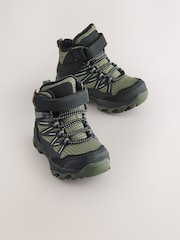 Green/Black Touch Fastening Elastic Lace Waterproof Hiker Boots - Image 1 of 5