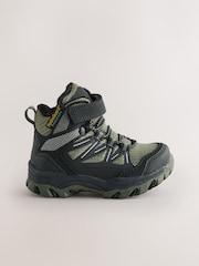Green/Black Touch Fastening Elastic Lace Waterproof Hiker Boots - Image 2 of 5