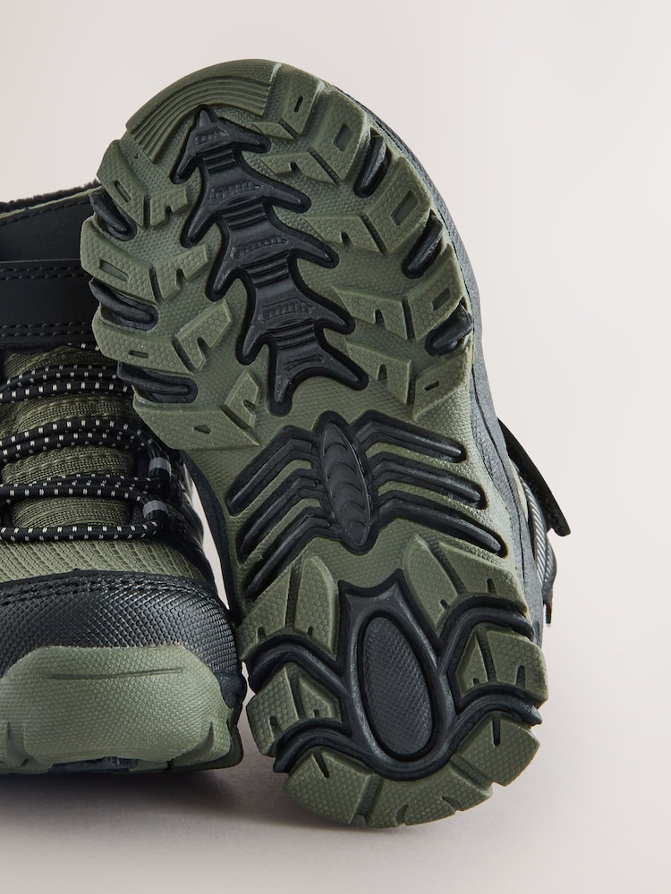 Green/Black Touch Fastening Elastic Lace Waterproof Hiker Boots - Image 5 of 5 Green/Black Touch Fastening Elastic Lace Waterproof Hiker Boots - Image 5 of 5