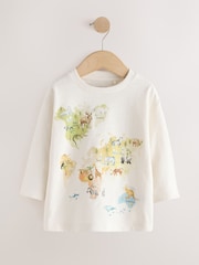Cream Watercolour World Map Long Sleeve All Over Print T-Shirt (3mths-7yrs) - Image 5 of 8