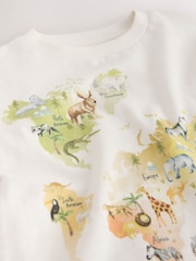 Cream Watercolour World Map Long Sleeve All Over Print T-Shirt (3mths-7yrs) - Image 8 of 8