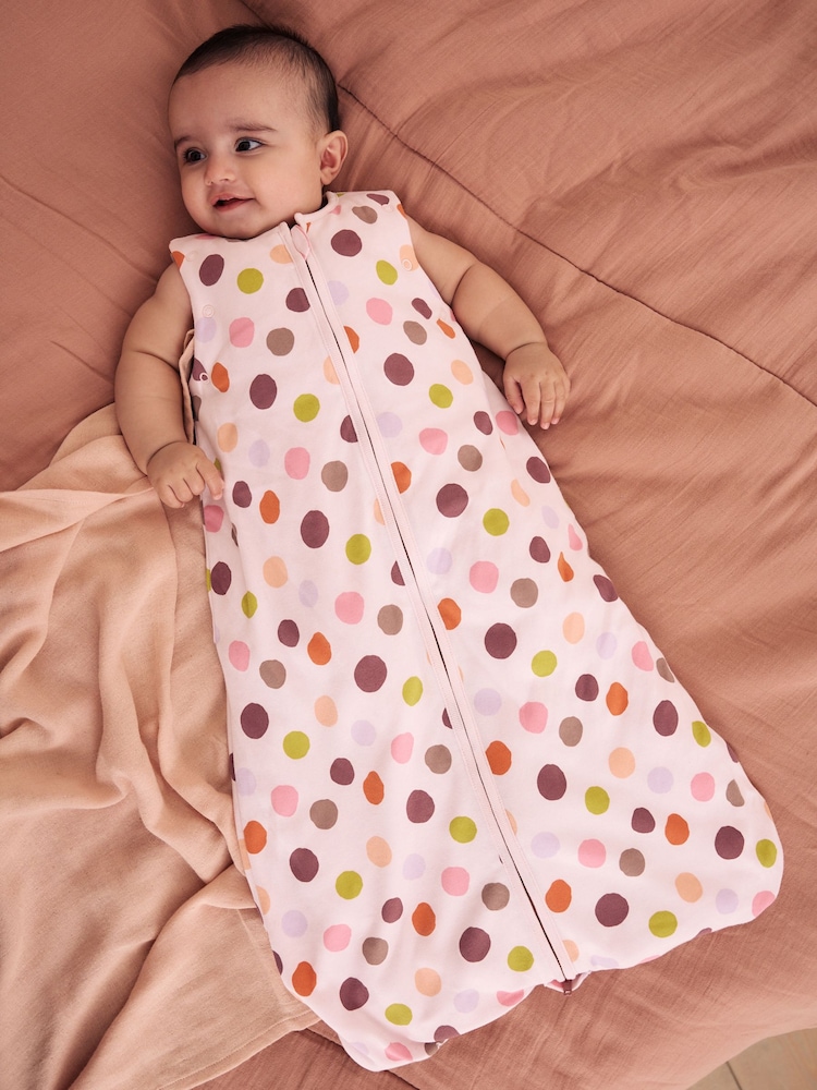 Multi Polka Dot 2.5 Tog Removable Sleeve Baby Sleep Bag - Image 1 of 3 Multi Polka Dot 2.5 Tog Removable Sleeve Baby Sleep Bag - Image 1 of 3