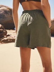 Khaki Green Summer Beach Shorts - Image 3 of 4