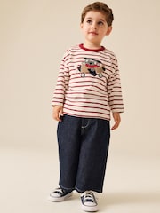 Burg/White Koala Plane Long Sleeve Appliqué T-Shirt (3mths-7yrs) - Image 2 of 8