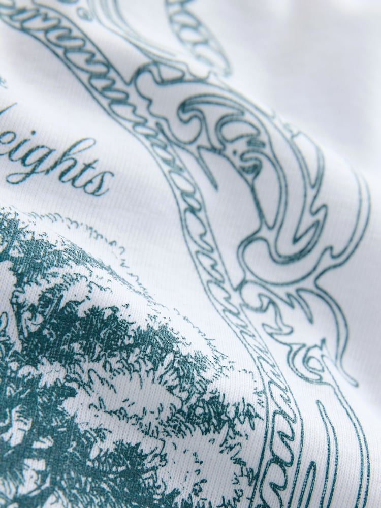 White Official Wuthering Heights License Graphic Crew Neck T-Shirt - Image 6 of 6