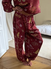 Never Fully Dressed Burgundy Red Christmas Balloon Trousers Pyjamas - Image 3 of 15