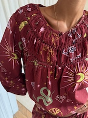 Never Fully Dressed Burgundy Red Christmas Balloon Trousers Pyjamas - Image 4 of 15