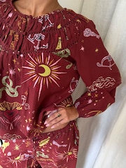 Never Fully Dressed Burgundy Red Christmas Balloon Trousers Pyjamas - Image 5 of 15