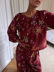 Never Fully Dressed Burgundy Red Christmas Balloon Trousers Pyjamas - Image 6 of 15