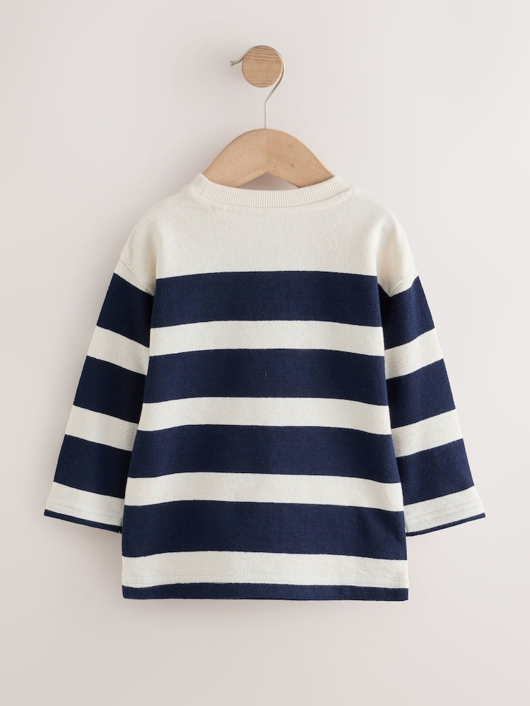 Navy/White Woodland embroidered Long Sleeve Appliqué T-Shirt (3mths-7yrs) - Image 2 of 4