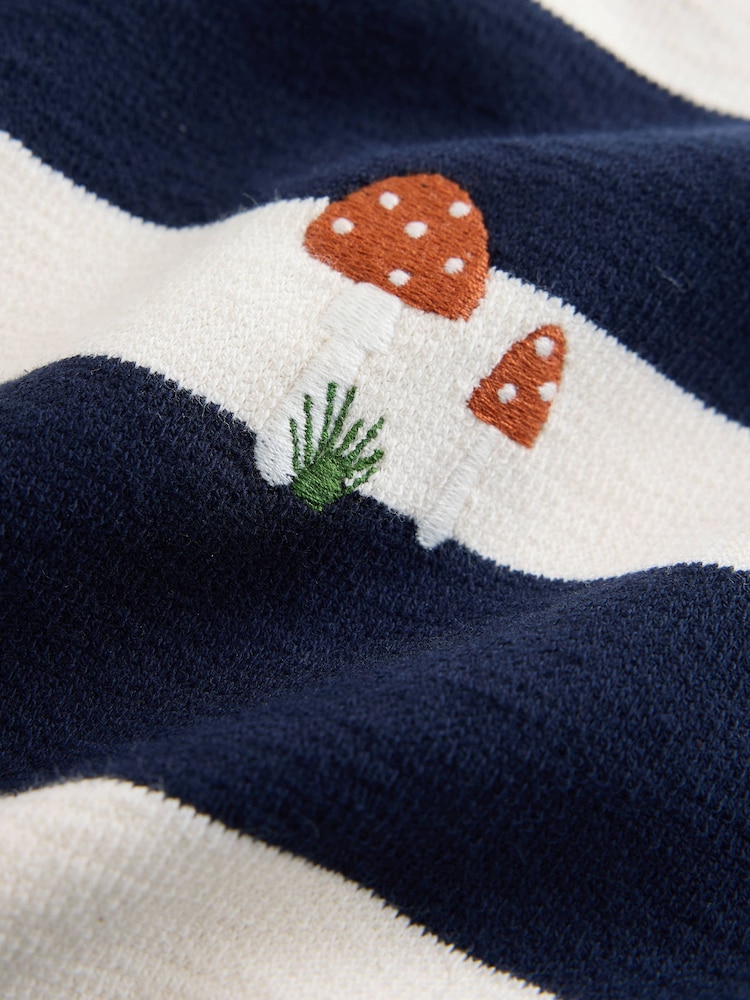 Bleu marine/blanc Woodland brodé - T-shirt appliqué à manches longues (3 mois-7 ans) - Image 6 de 6