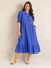 Evans Blue Broderie Boho Dress - Image 2 of 5