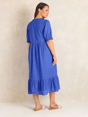 Evans Blue Broderie Boho Dress - Image 3 of 5