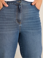 Evans Blue Cropped Straight Leg Jeans - Image 4 of 5