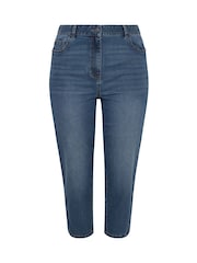 Evans Blue Cropped Straight Leg Jeans - Image 5 of 5