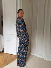 Never Fully Dressed Check Animal Bow Viscose Christmas Button Through Pyjamas - Image 3 of 6