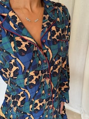 Never Fully Dressed Check Animal Bow Viscose Christmas Button Through Pyjamas - Image 5 of 6