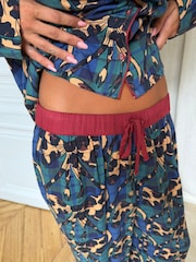 Never Fully Dressed Check Animal Bow Viscose Christmas Button Through Pyjamas - Image 6 of 6