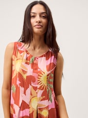 Monsoon Anissa Print Pleated Midi Dress - תמונה 4 מתוך 5