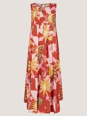 Monsoon Anissa Print Pleated Midi Dress - תמונה 5 מתוך 5