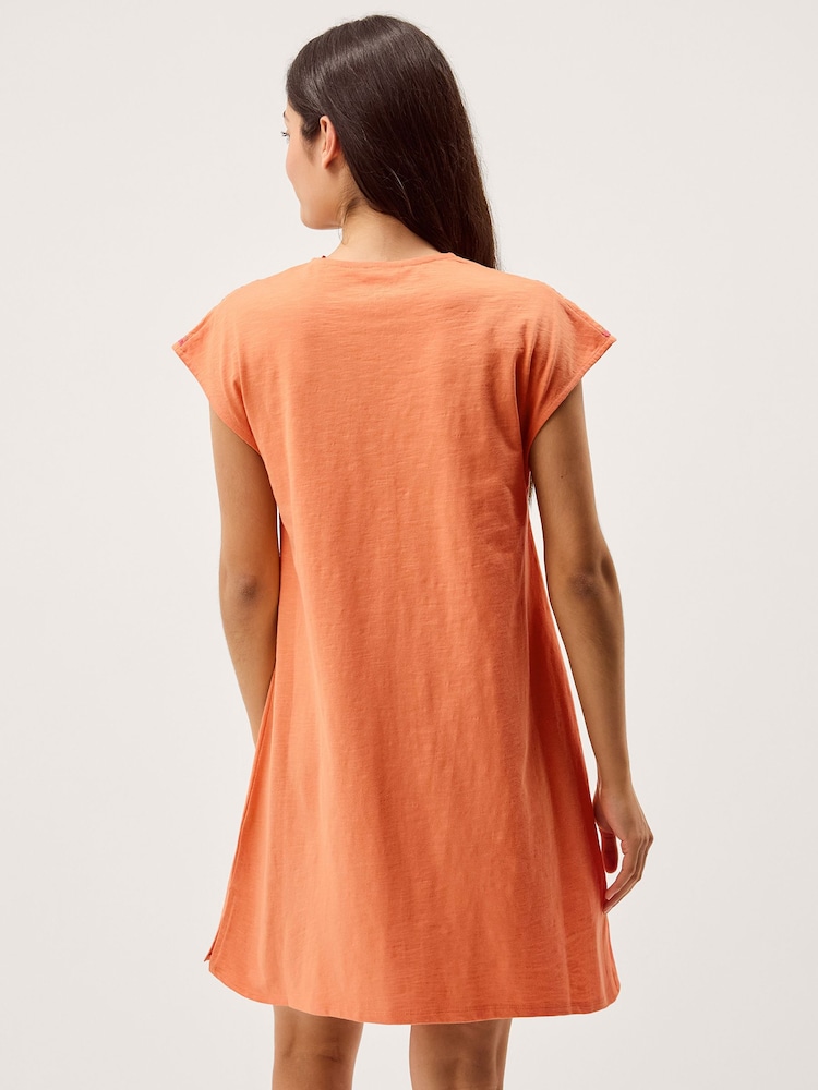 Monsoon Orange Juliet Embroidered Mini Kaftan - Image 2 of 5