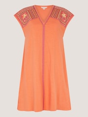 Monsoon Orange Juliet Embroidered Mini Kaftan - Image 5 of 5