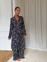 Never Fully Dressed Check Animal Bow Viscose Christmas Lightweight Robe - Image 1 of 4