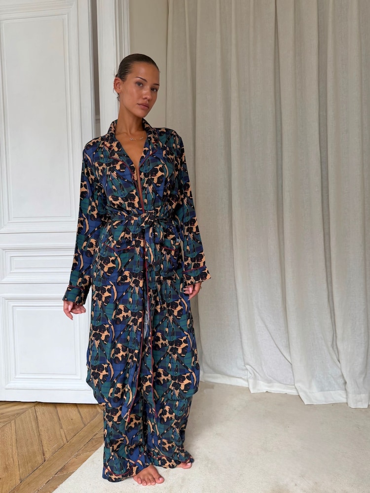Never Fully Dressed Check Animal Bow Viscose Christmas Lightweight Robe - Image 1 of 4