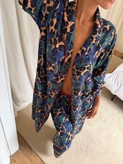Never Fully Dressed Check Animal Bow Viscose Christmas Lightweight Robe - Image 3 of 4