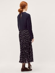 Monsoon Blue Daisy Spot Pleated Midi Dress - Image 3 of 4