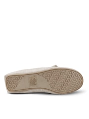 Totes Natural Isotoner Linen Bow Moccasin Slippers - Image 4 of 4