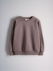The Set 4 Piece Crew Neck Puff Sleeve Long Sleeve Rib Kickflare T-Shirt, Sweatshirt and Jeans Set Purple/Chocolate Brown/Light Green/Lilac - Image 2 of 7