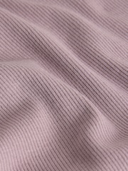 The Set 4 Piece Crew Neck Puff Sleeve Long Sleeve Rib Kickflare T-Shirt, Sweatshirt and Jeans Set Purple/Chocolate Brown/Light Green/Lilac - Image 6 of 7