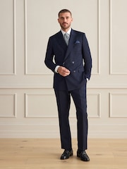 Mornarica - Signature 100% Wool Tailored Fit Suit Trousers - Slika 2 iz 4